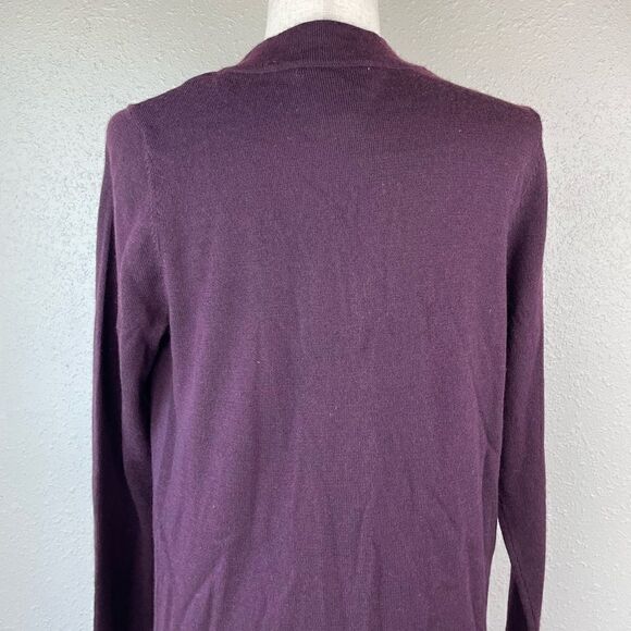 Sarah Spencer Purple Merino Wool Cardigan Sweater Size M EUC - Picture 6 of 7